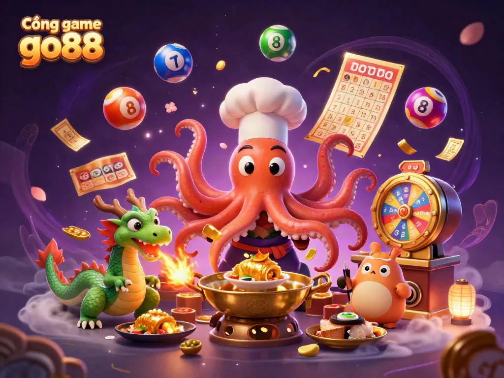 Experience the excitement of Cổng game go88 with vibrant illustrations of thrilling games and characters.