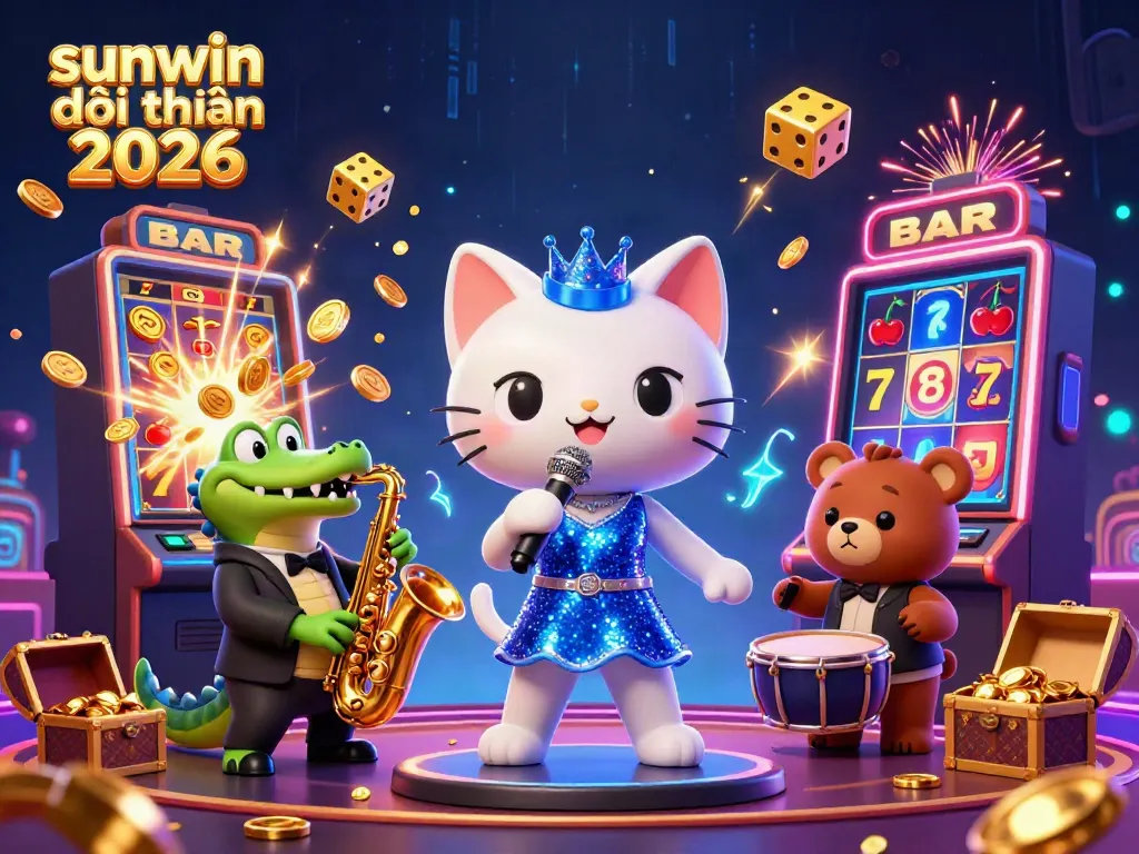Experience the excitement of sunwin đổi thưởng 2026 with dynamic casino characters amidst stunning visuals.