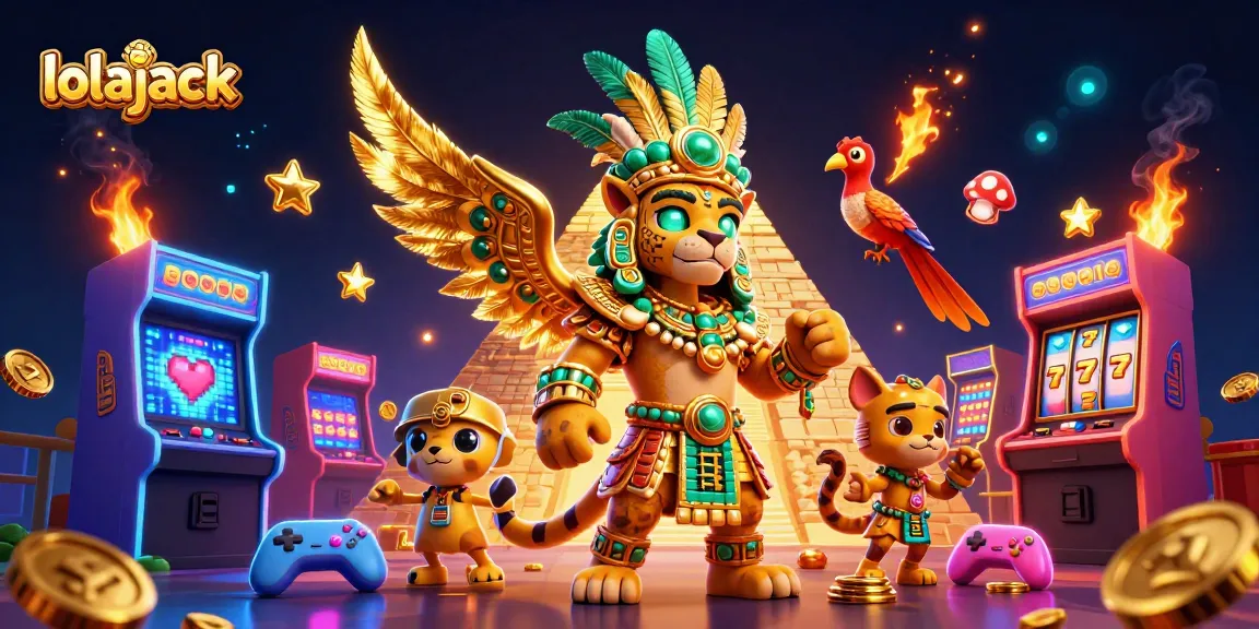 Play at lolajack Casino, exploring exciting games amidst vibrant 3D illustrations and dazzling visuals.