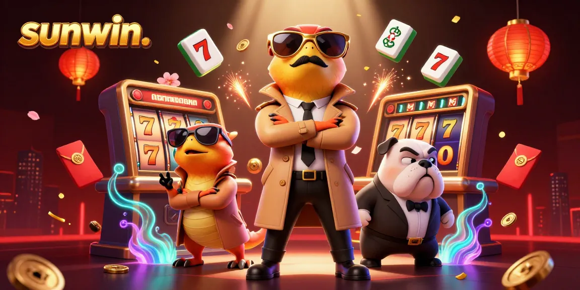 Experience the thrilling world of sunwin. with a humorous twist, featuring raptors in a trench coat at a casino.