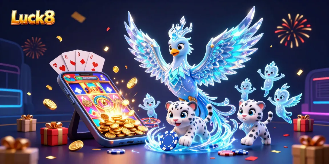 Experience Luck8 with exciting slot games, vibrant characters, and magical casino elements.