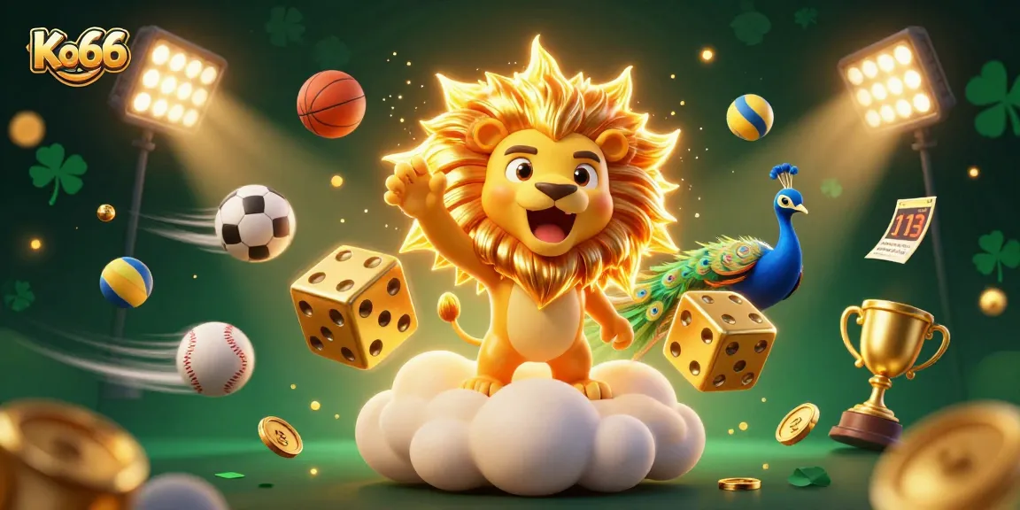 Experience winning strategies with Ko66 in action-packed sports betting illustration.